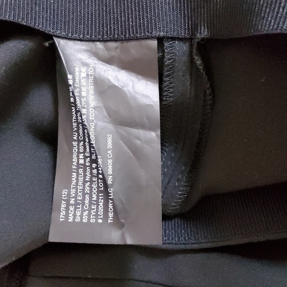 Theory Slit Leggins Women's Size 12 - Picture 6 of 7